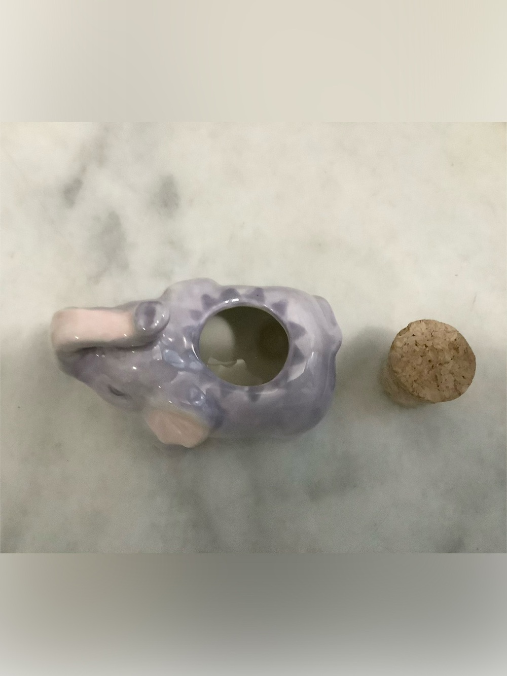 Adorable Ceramic Elephant Airplant trinket container handmade - Picture 3 of 7